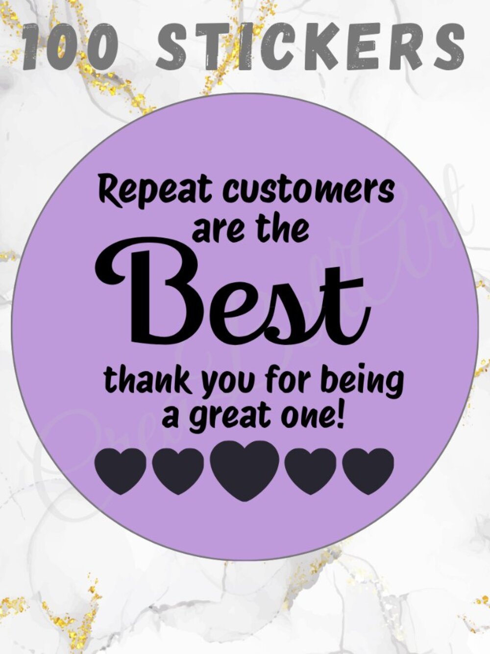 100 Thank you Stickers Thermal Stickers 2 inch
